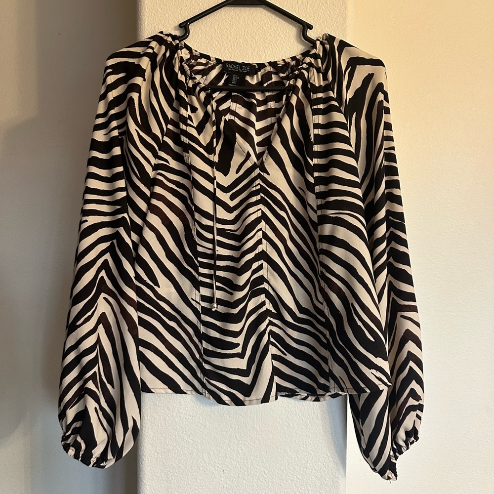 Rachel Zoe Black and White Zebra Blouse